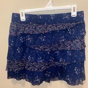 Floral blue mini skirt